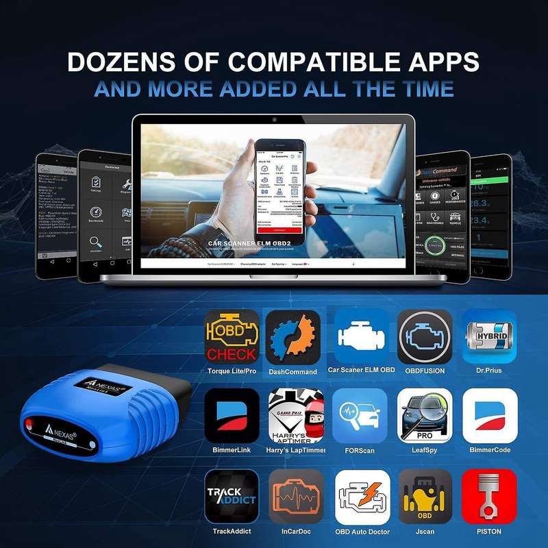 NEXAS Bluetooth Diagnostic Scanner Compatible IOS & Android & PC OBD2/EOBD