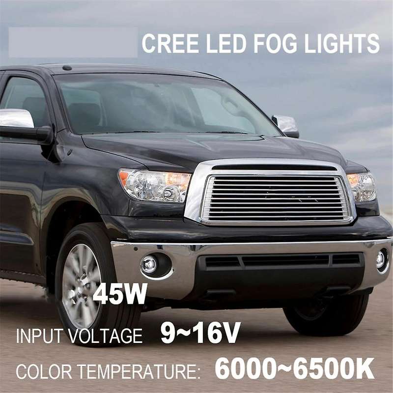 Newest 45w LED Fog Lights with Hole DRL for 2007-2013 Sequoia 08-11 Driving Lamps Assembly Fog Lamp