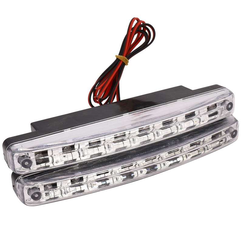Newest 2pcs High Quality Super White 8 LED Daytime Running Lights 12V DC Headlight Universal parkin