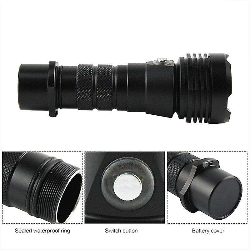 Night Diving Flashlight Scuba Torch LED Portable Waterproof Underwater Cave Dive Torch