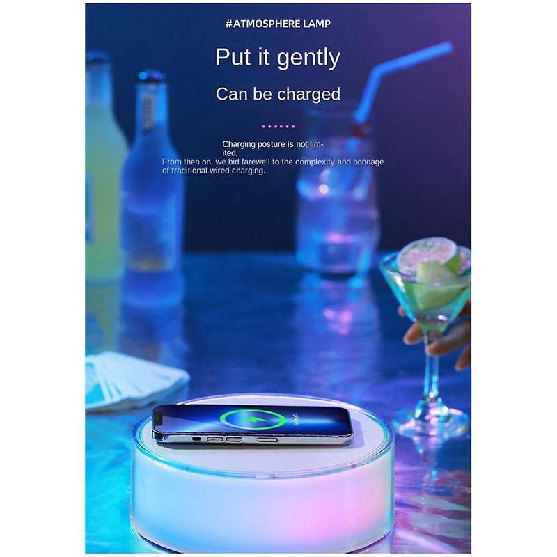 Night Light Atmosphere Light Multifunctional Mobile Wireless Charging Home Decor Lights White