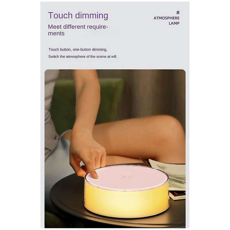 Night Light Atmosphere Light Multifunctional Mobile Wireless Charging Home Decor Lights White