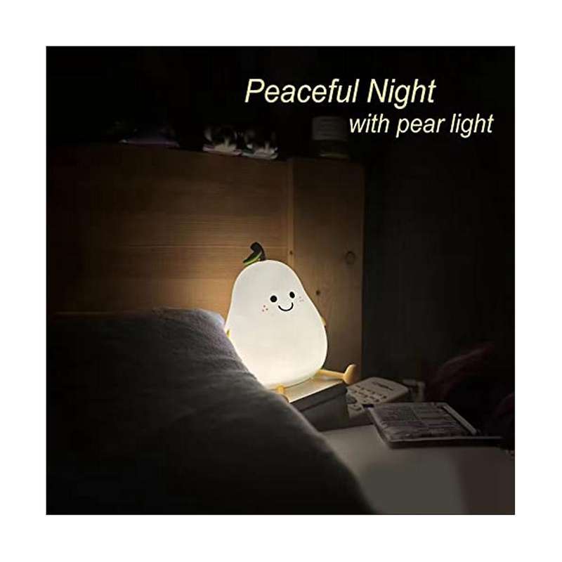 Night Light for Kids, Silicone Nursery Pear Lamp, Fruit Nightlight,squishy Night Lamp for Bedroom, B