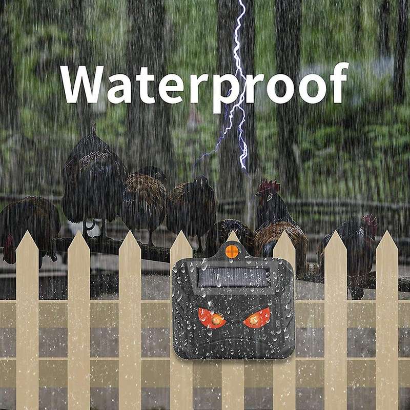 Nighttime Animal Deterrent Light Solar Powered Nocturnal Animal Repeller with Bright Strobe LED Ligh