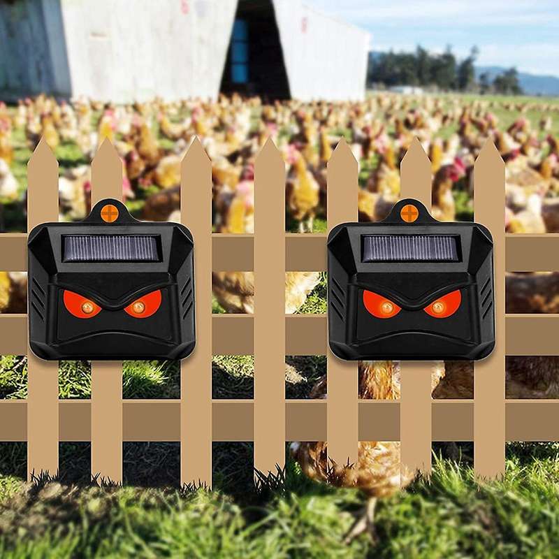 Nighttime Animal Deterrent Light Solar Powered Nocturnal Animal Repeller with Bright Strobe LED Ligh