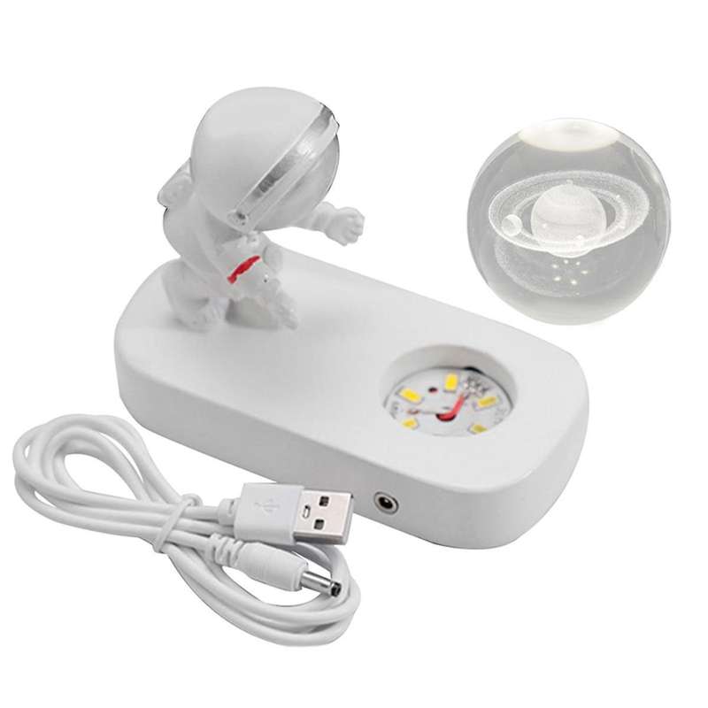 Night Light,Astronaut'S Starry Walk Crystal Ball Night Light,USB Link,Holiday and Anniversary Gifts