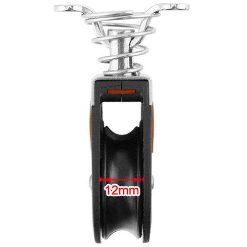 No Bearing-1500 Lbs Load Sheave Block Single Pulley Swivel Sailboat Plain Bearing Block Rope Runner