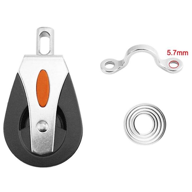 No Bearing-1500 Lbs Load Sheave Block Single Pulley Swivel Sailboat Plain Bearing Block Rope Runner