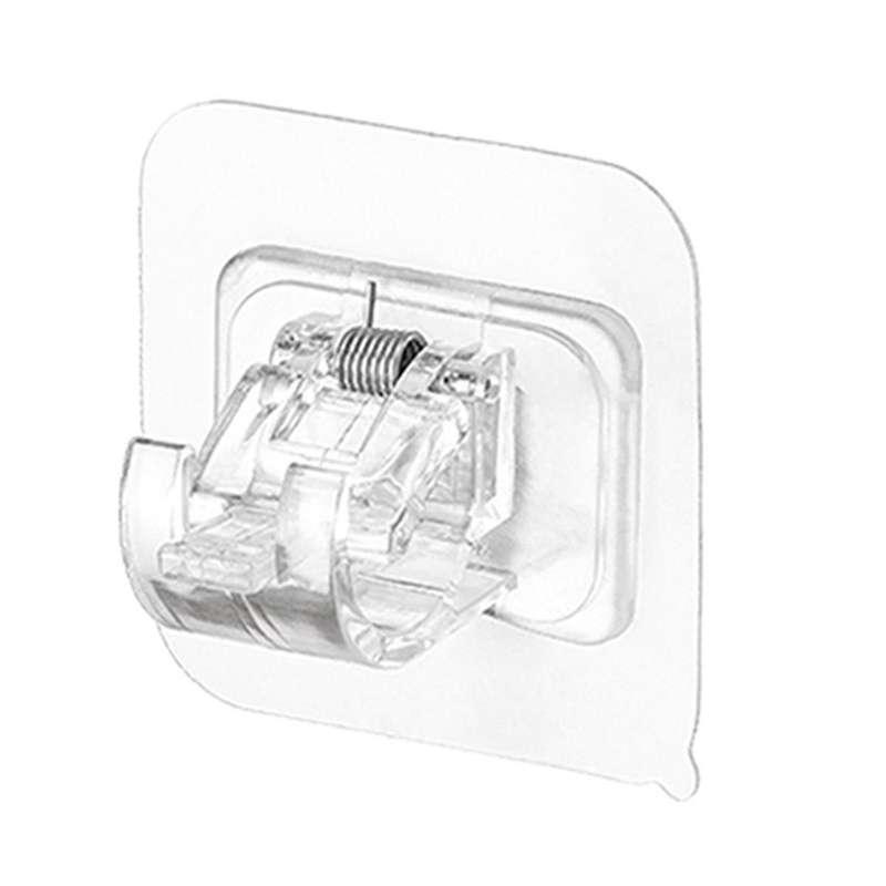 No Drill Curtain Rod Brackets Set, 2-piece Adjustable Adhesive Curtain Rod Holders