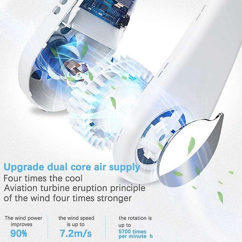 No Leaf Hanging Neck Fan Movement Small Fan M6 Silent Big Wind Cooling Mini Portable USB Charging Fa