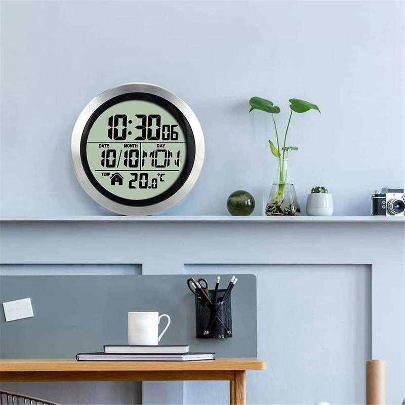 No Punching Suction Cup Clock Home Waterproof Bathroom Kitchen Clock Lcd Digital Display Clock Temp