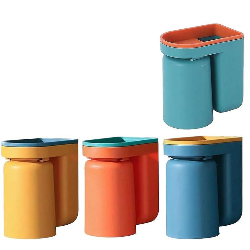 No Punching Mouthwash Cup Toothbrush Cup Wall Hanging Bathroom Storage Box Upside Down Drain