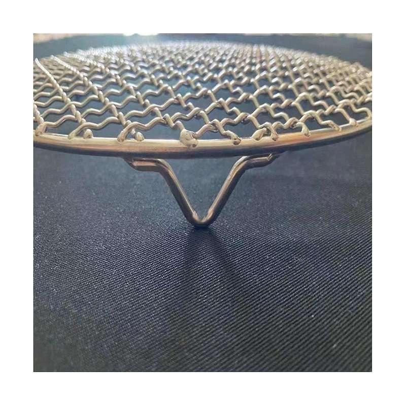 Non Stick Bbq Mesh with Legs Round Barbecue Mesh Cooking Tools Stainless Steel Baking Net Grilling M