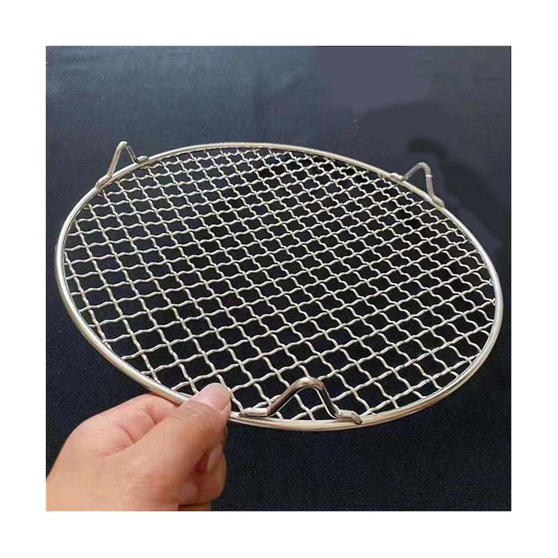 Non Stick Bbq Mesh with Legs Round Barbecue Mesh Cooking Tools Stainless Steel Baking Net Grilling M