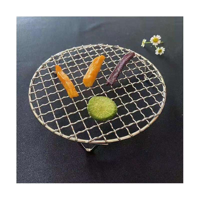 Non Stick Bbq Mesh with Legs Round Barbecue Mesh Cooking Tools Stainless Steel Baking Net Grilling M