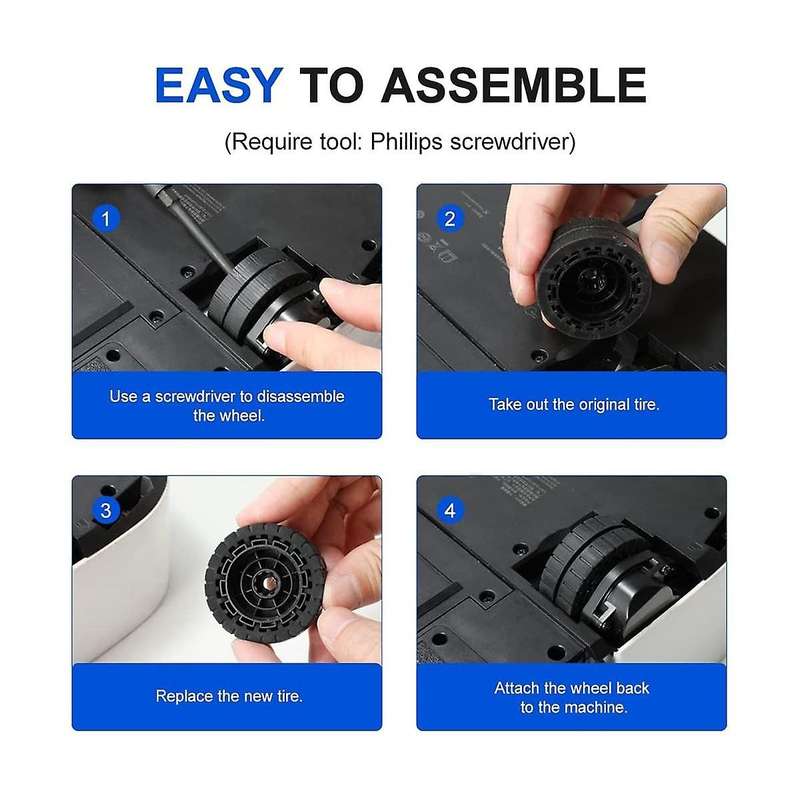 Non- Replacement Wheel Tires for Jet M6 (6110) (6012) (6112) (6113) Ultimate Connected Robot Mop Pa