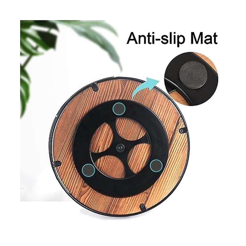 Non-skid Wood Turntable Organizer for Cabinet, Pantry, Kitchen Countertop, Refrigerator, Spice Rack,