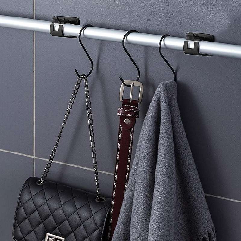 Non-Drilled Curtain Rod Holders Sticky Curtain Rod Holders Nailless Curtain Hooks Suitable for Walls