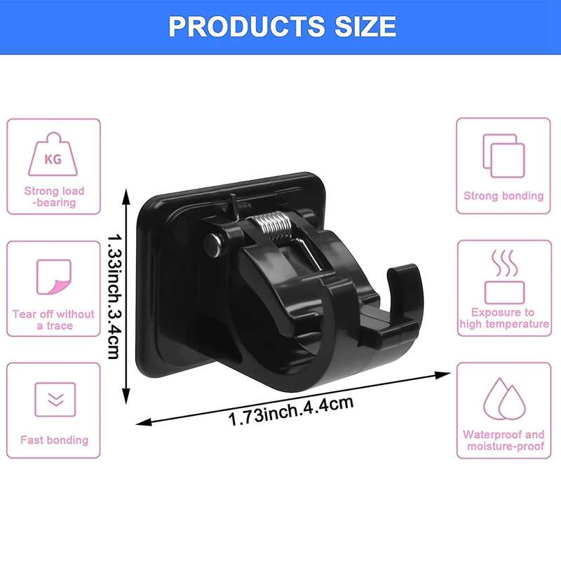 Non-Drilled Curtain Rod Holders Sticky Curtain Rod Holders Nailless Curtain Hooks Suitable for Walls