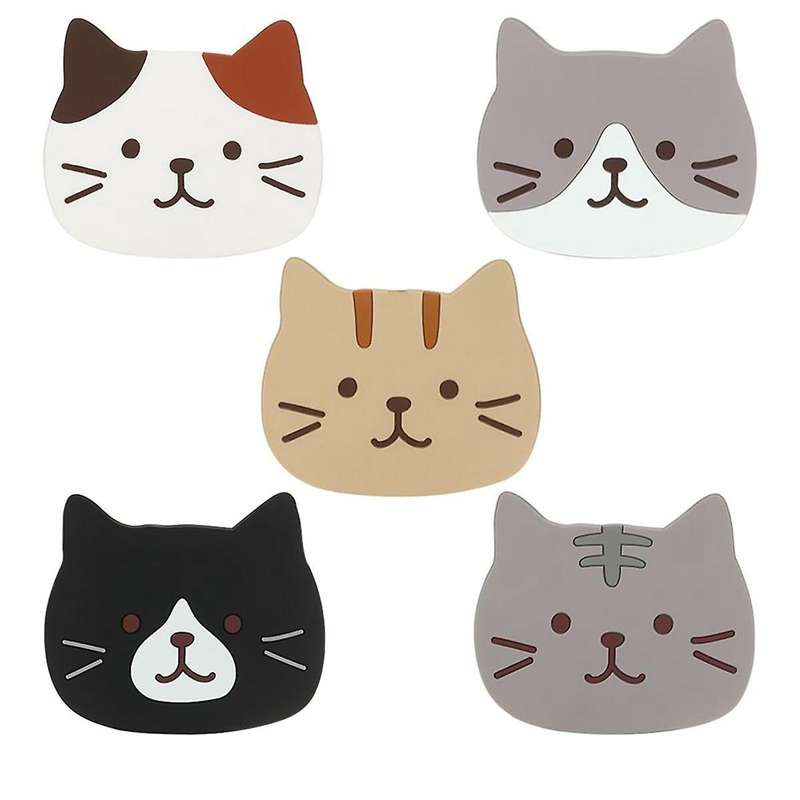 Non-Slip Cat Shaped Cup Mat Holder Coffee Tea Drinks Cartoon Coaster Hot Drink Stand Kitchen Insulat