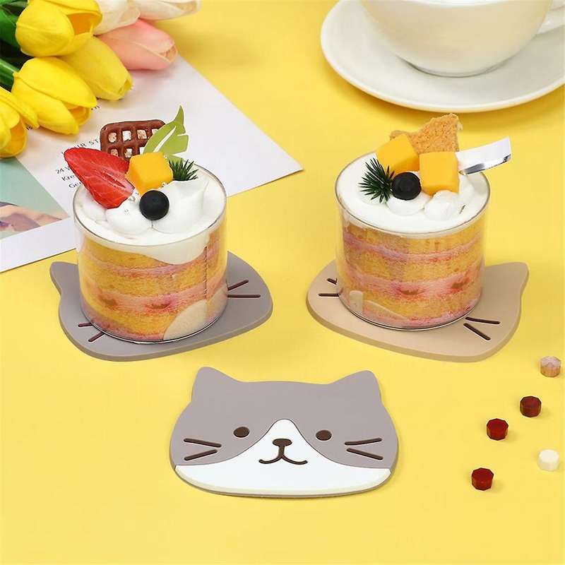 Non-Slip Cat Shaped Cup Mat Holder Coffee Tea Drinks Cartoon Coaster Hot Drink Stand Kitchen Insulat