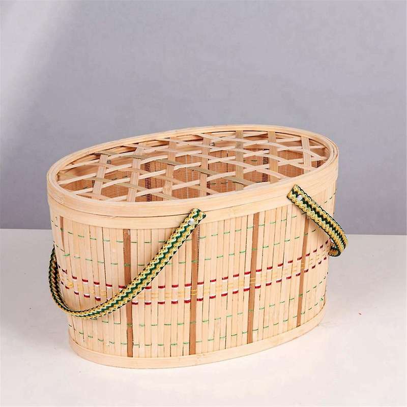 Non-Foldable Storage Basket Eggs and Other Bamboo Woven Basket