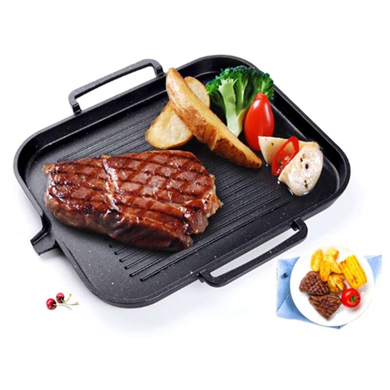 Nonstick Korean Grill Pan Barbecue Portable Hot Plate Stone Coating Household Outdoor Baking Tray