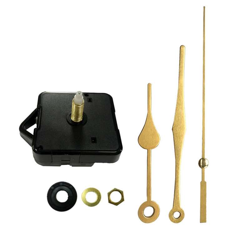 Non-Ticking Quartz DIY Wall Clock Movement Mechanism Kit with 3 Gold Silent Clock Repair Parts Repl