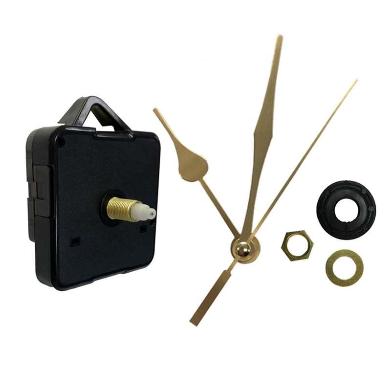 Non-Ticking Quartz DIY Wall Clock Movement Mechanism Kit with 3 Gold Silent Clock Repair Parts Repl