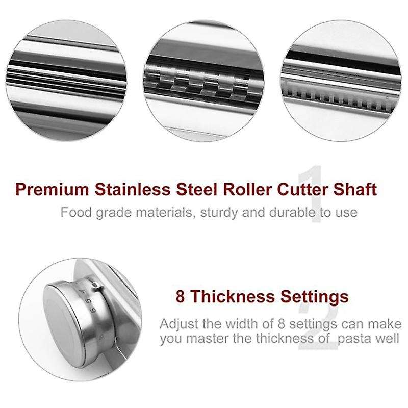 Noodle Press Kit for Pasta Maker Stainless Steel Pasta Spaghetti Roller Stand Mixer Attachment Kitch