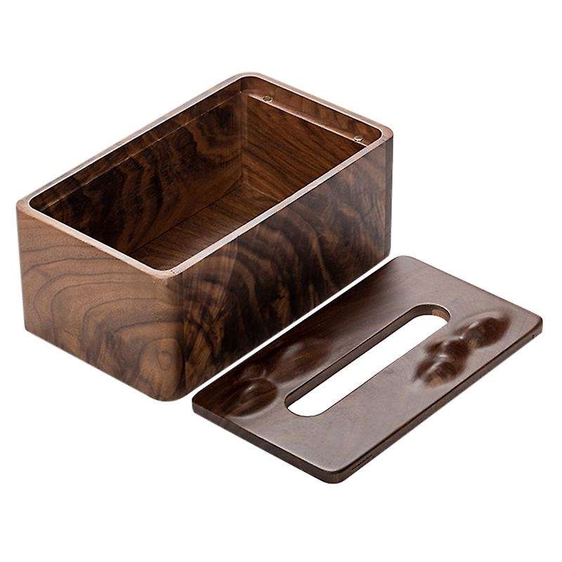 Nordic Black Walnut Paper Box,Solid Wood Tissue Box,Japanese Living Room Wooden Multifunctional Stor