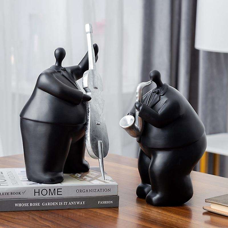 Nordic Abstract Characters Black Living Room Office Decoration Musician Statue Sculpture A