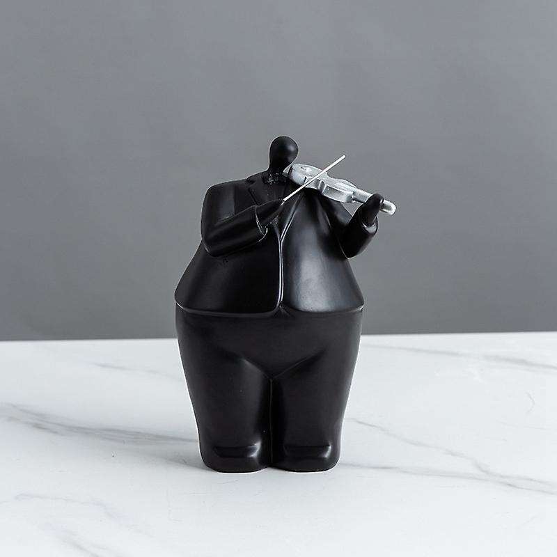 Nordic Abstract Characters Black Living Room Office Decoration Musician Statue Sculpture A