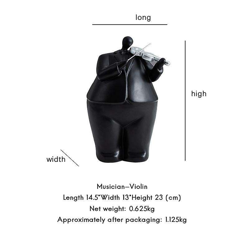 Nordic Abstract Characters Black Living Room Office Decoration Musician Statue Sculpture A