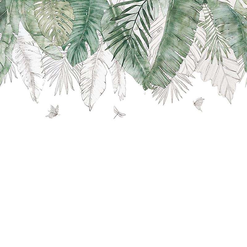 Nordic Green Leaf Weed Wall Sticker for Bedroom Living Room Decor 3D Tile Stickers Wall Decals Wall