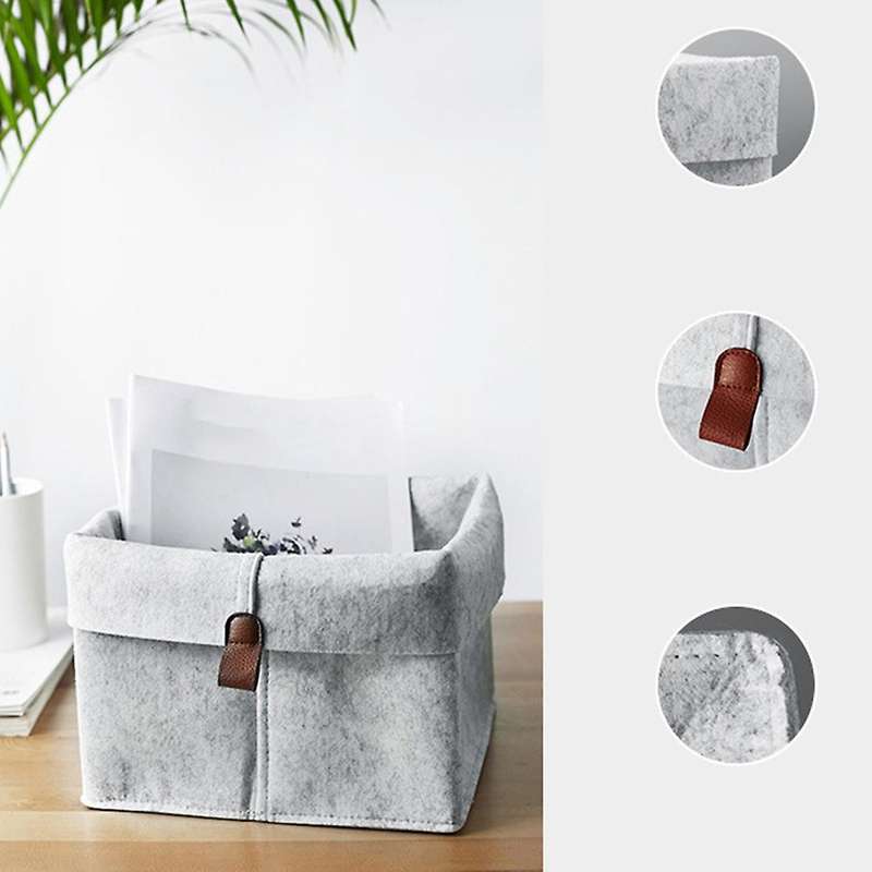Nordic Felt Storage Basket Living Room Tea Table Sundries Storage Basket Cloth Felt Storage Box Bedr