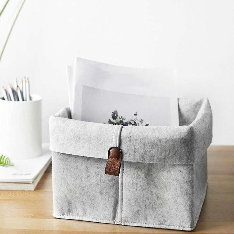 Nordic Felt Storage Basket Living Room Tea Table Sundries Storage Basket Cloth Felt Storage Box Bedr