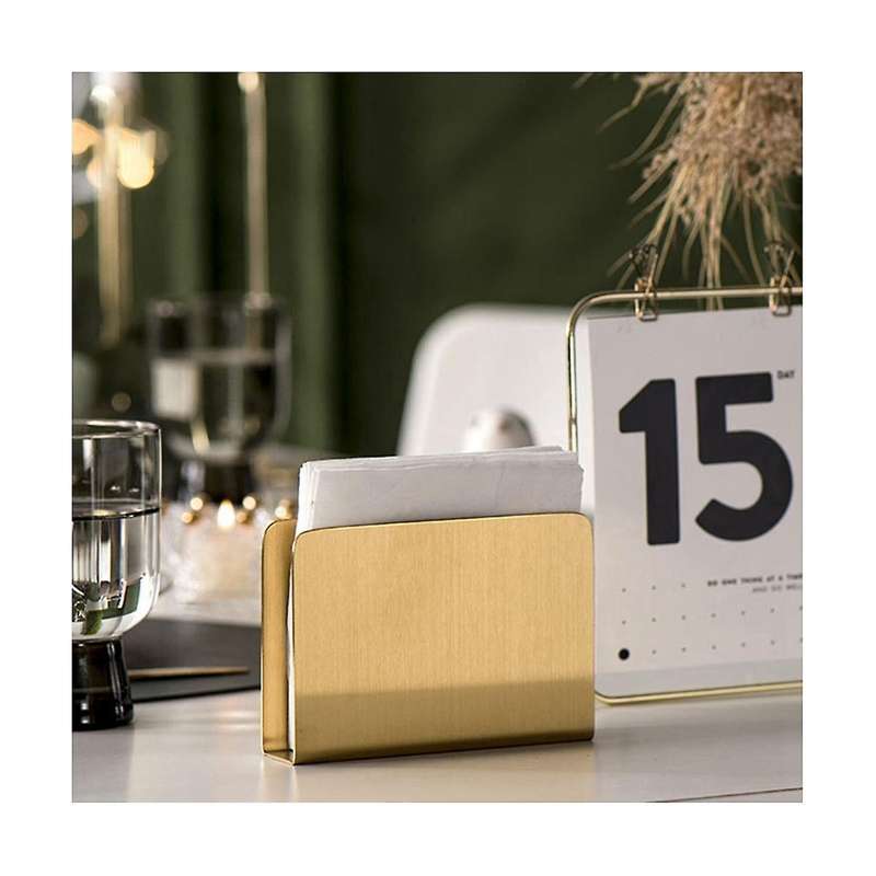 Nordic Gilded Napkin Holder Iron Art Gold Vertical Tissue Box Tissues Storage Holders Hotel Restaur
