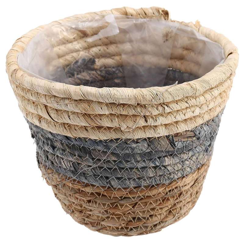 Nordic Handmade Seagrass Storage Basket Indoor Outdoor Flower Pot Plant Container Home Living Room