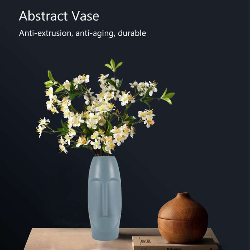 Nordic Minimalist Pe Abstract Vase Human Face Creative Display Room Decorative Figue Head Shape Vas