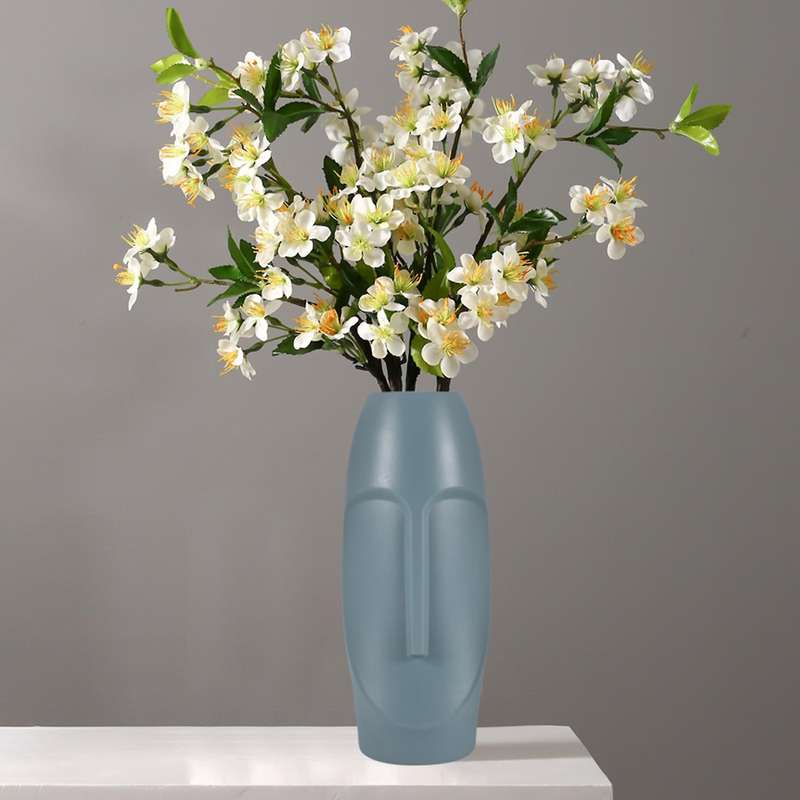 Nordic Minimalist Pe Abstract Vase Human Face Creative Display Room Decorative Figue Head Shape Vas