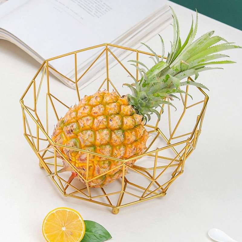 Nordic Style Iron Fruit Basket Luxury Multifunctional Household Snack Basket Metal Fruit Plate for K