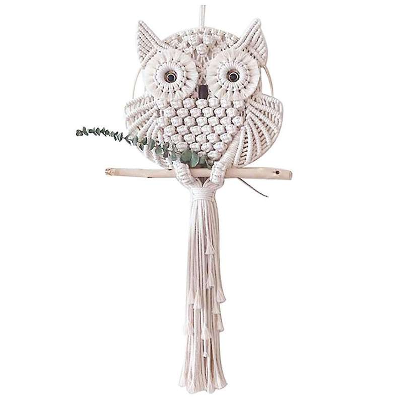 Nordic Style Owls Catchers Cotton Macrame Wall Hanging Handmade Tassels Tapestry Dreamcatcher Wind C