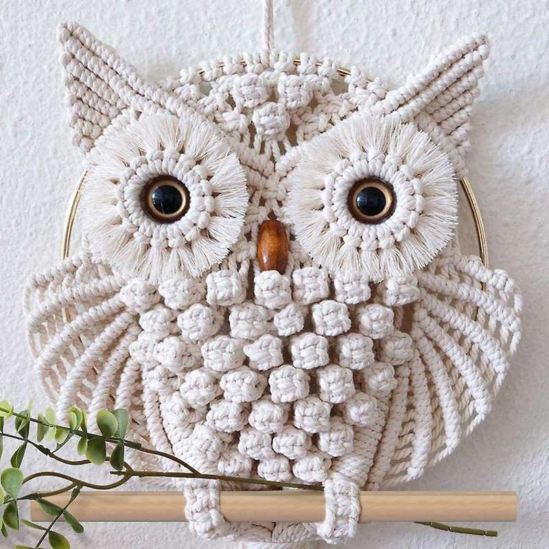 Nordic Style Owls Catchers Cotton Macrame Wall Hanging Handmade Tassels Tapestry Dreamcatcher Wind C
