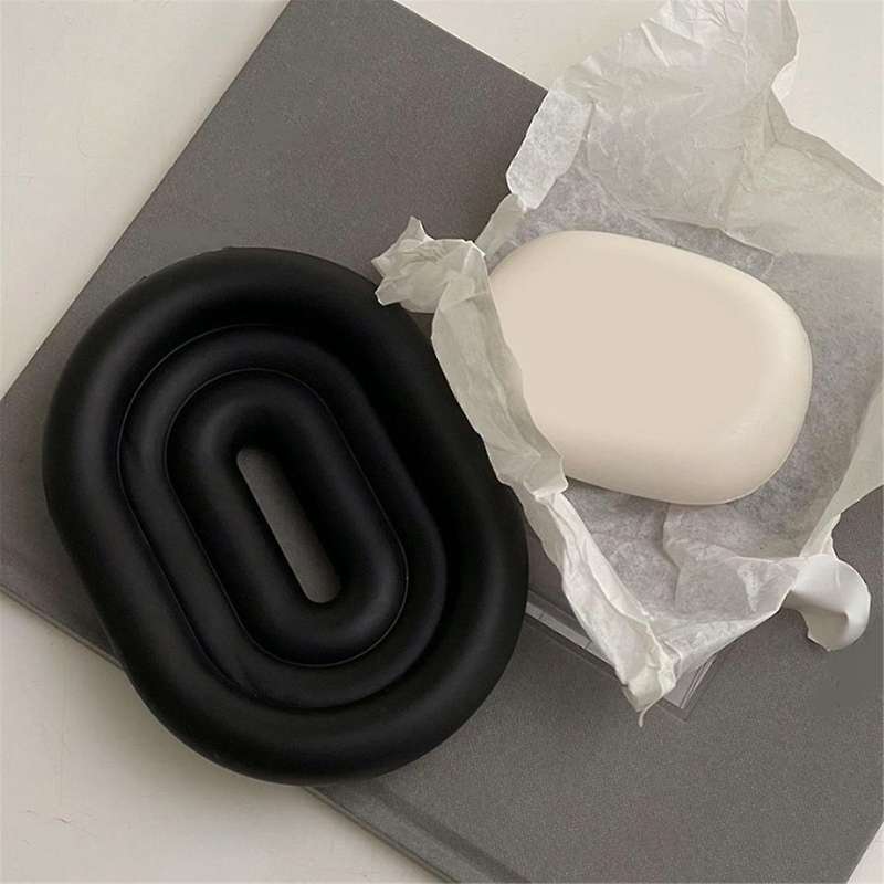 Nordic Style Black Resin Storage Basket Soap Dish Perfume Holder Home Organizer Storage Bathroom Dec