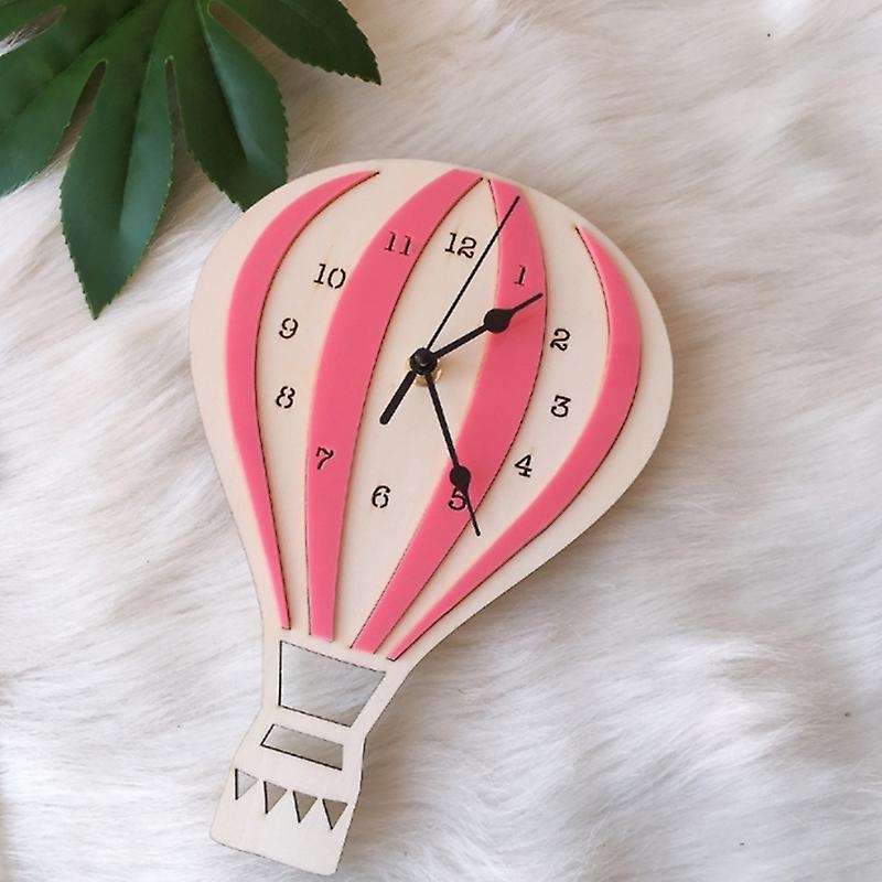 Nordic Style Cartoon Hot Air Balloon Clock Mute Clock Room Wall Clock Unique Gifts Home Decorations