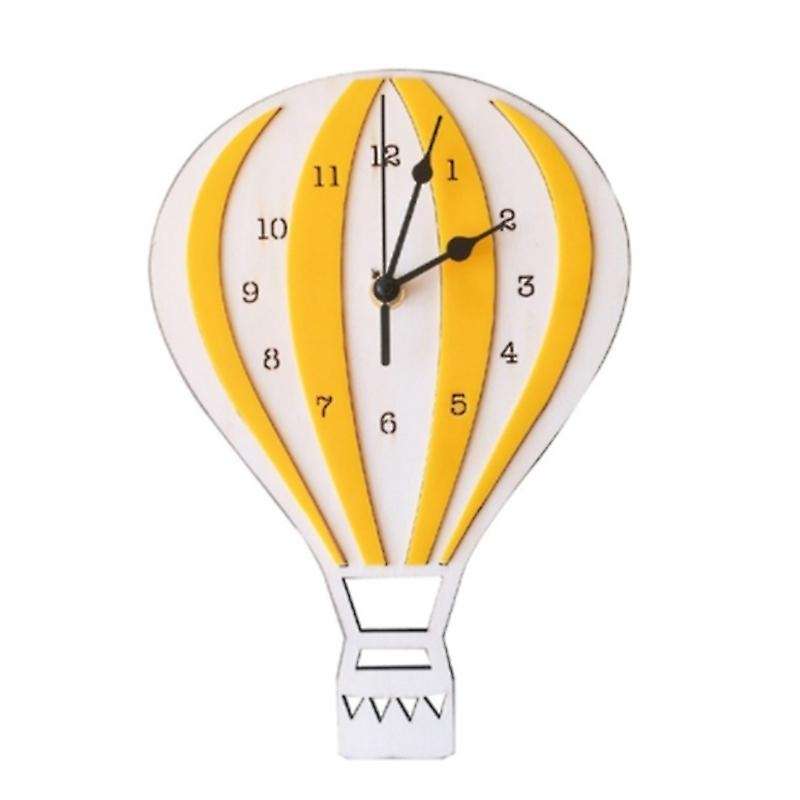 Nordic Style Cartoon Hot Air Balloon Clock Mute Clock Room Wall Clock Unique Gifts Home Decorations