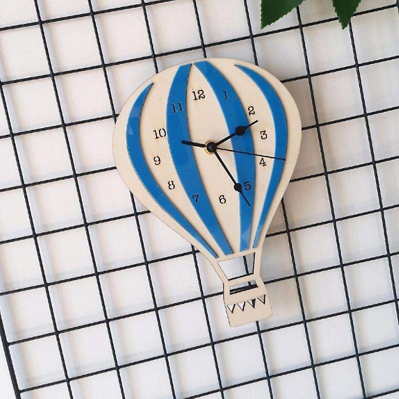 Nordic Style Cartoon Hot Air Balloon Clock Mute Clock Room Wall Clock Unique Gifts Home Decorations