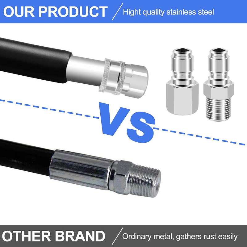 NPT 3/8 Inch Male and Female Quick Connector Kit Pressure Washer Adapter Set and 1 Pieces NPT 3/8 In