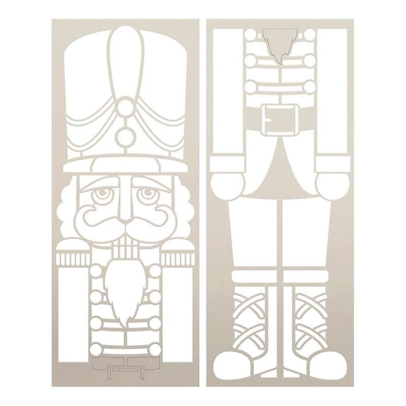 Nutcracker Tall Porch Sign Stencil Craft Diy Christmas Home Decor Yard Art Paint Reversible Wood